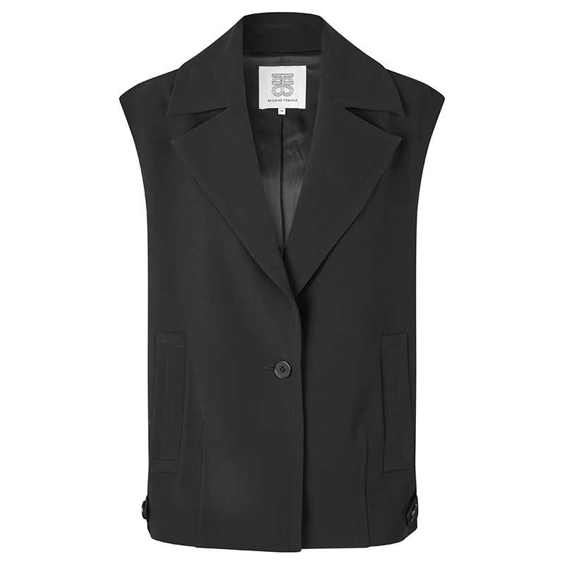 Fique Oversized Waistcoat - Black