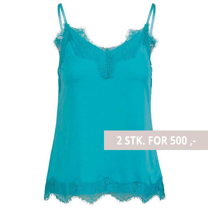 Coster Copenhagen CCH1004 Lace Top 585 Turkis - J BY J Fashion