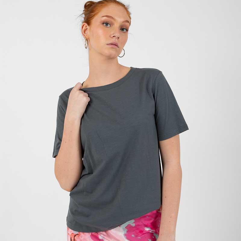 Coster Copenhagen CCH1118 Regular T-Shirt Dark Stone Grey - J BY J Fashion