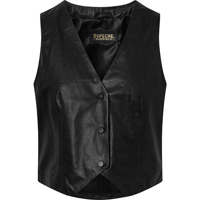 Depeche 51154 KateDEP Leather Vest Sort