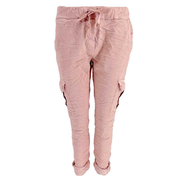 J By J 95870 Stretch Cargo Pants Rosa - J BY J Fashion
