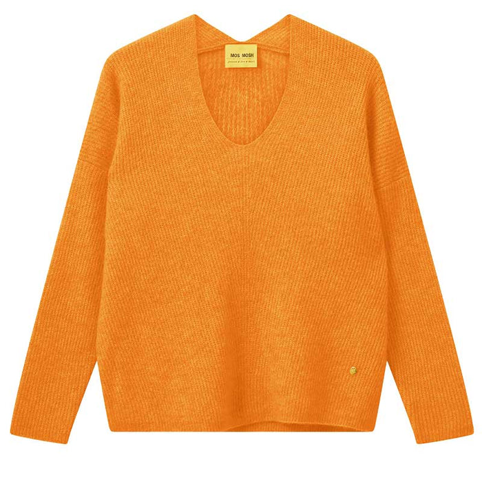 Mos Mosh MMThora V-Neck Knit Orange - J BY J Fashion