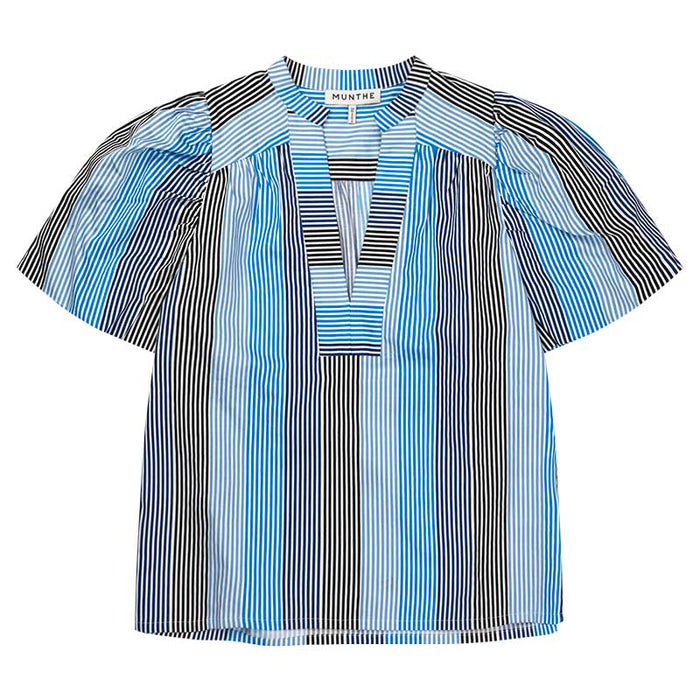 Munthe Macroma Striped SS Shirt Blå - J BY J Fashion