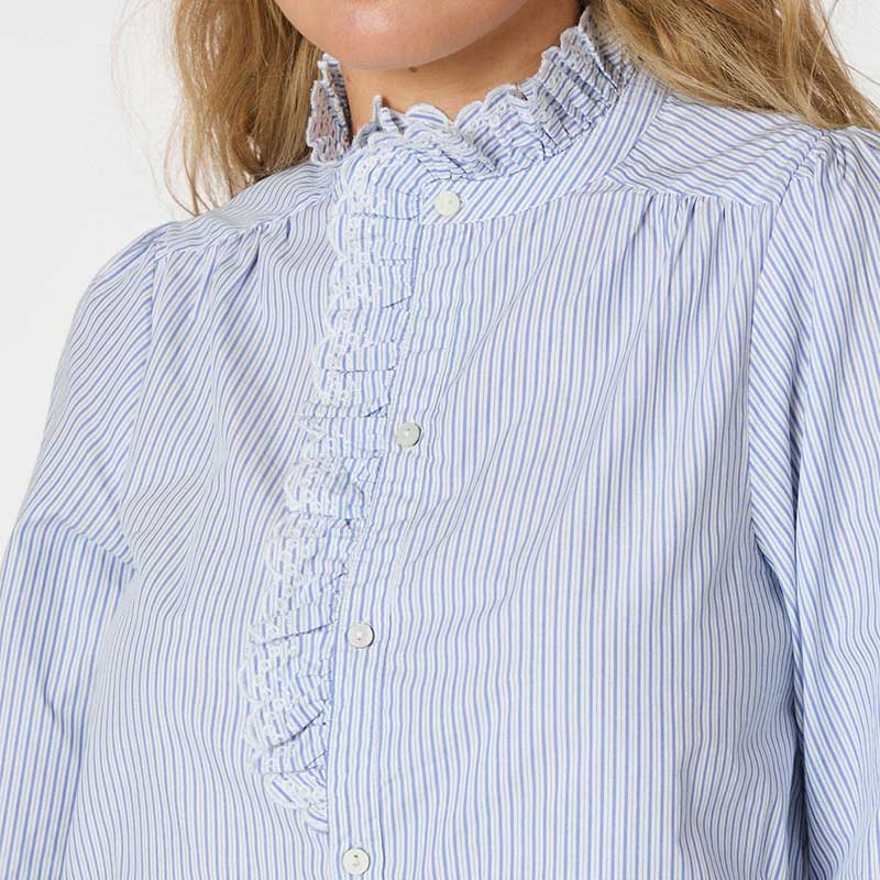 Sally Blouse Light Blue Stripe