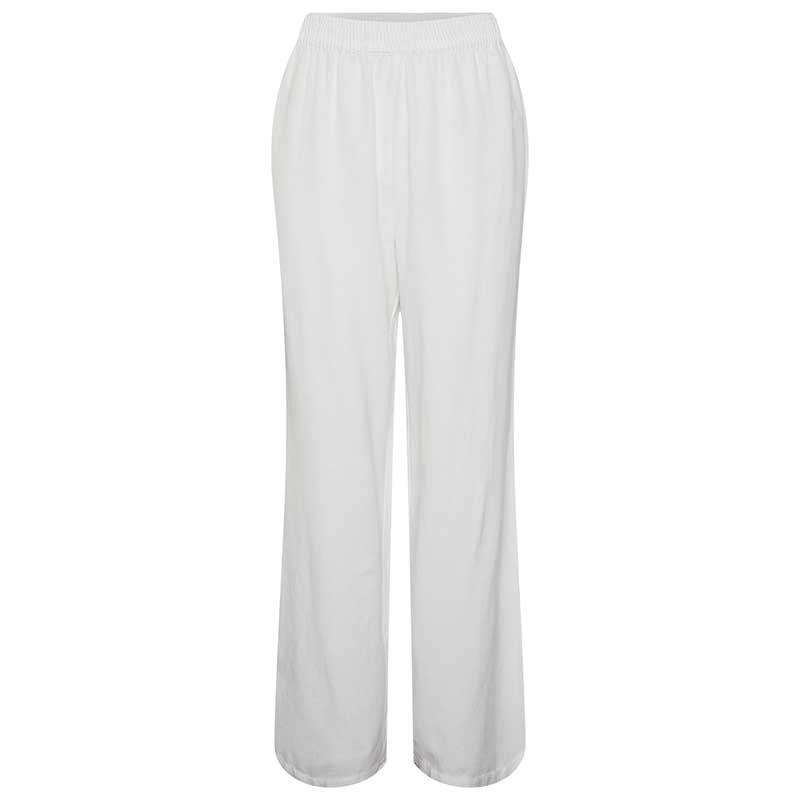 Pieces PCMilano HW Wide Pant D2D PB Hvid - J BY J Fashion
