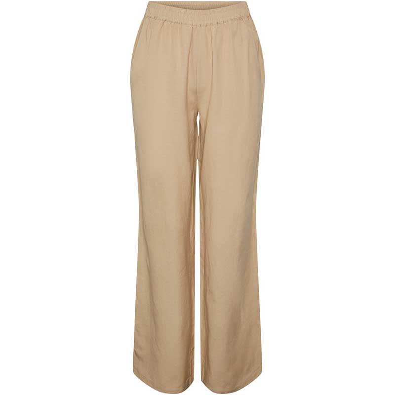 Pieces PCMilano HW Wide Pant D2D PB Sand - J BY J Fashion