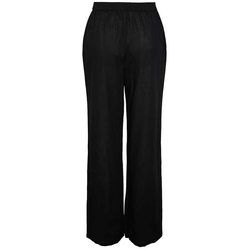 Pieces PCMilano HW Wide Pant D2D PB Sort - J BY J Fashion