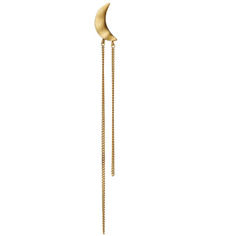 STINE A BELLA MOON EARRING WITH LONG CHAINS GULD - J BY J Fashion