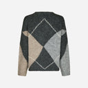 Neo Noir Inga Check Fluff Knit Blouse Antracit