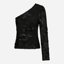 Neo Noir Friana Big Flower Mesh Blouse Black
