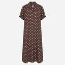 J BY J 8504-2 Long Tunic Dot Dress Brown/White