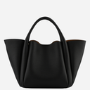 Pourchet Paris 26103 Citrouille Large Leather Bag Noir