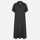 J BY J 8504-2 Long Tunic Dot Dress Black/White