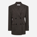 Haute L'Amitié Waist Fit Check Blazer Mocca