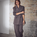 Haute L'Amitié Waist Fit Check Blazer Mocca