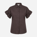 J By J 2125 SS Cotton Shirt Brown