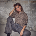 Haute L'Amitié Maxi Logo Dessert Check Shirt Dessert