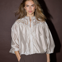 Co Couture MelinCC Balloon Lace Shirt Champagne