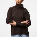 Pieces PCMalou LS Rollneck Knit Noos Hot Fudge