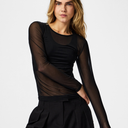 Pieces PCNinni LS Mesh Top Black