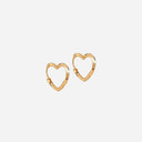 Enamel Organic Heart Small E413GM Hoops Gold