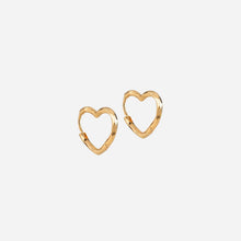 Enamel Organic Heart Small E413GM Hoops Gold