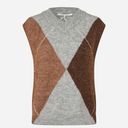 Second Female Forca Knit Vest Light Grey Melange