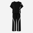 J By J 86028 Viscose Sweat Suit Black / White