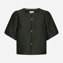 Neo Noir Aisa Brocade Blouse Dark Green