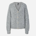 Pieces PCCleo LS V-Neck Knit Cardigan Noos Medium Grey Melange