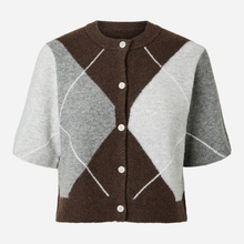 Pieces PCSally SS Knit Check Cardigan Hot Fudge