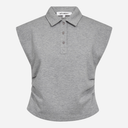 Co Couture SidaCC Polo Top Grey Melange