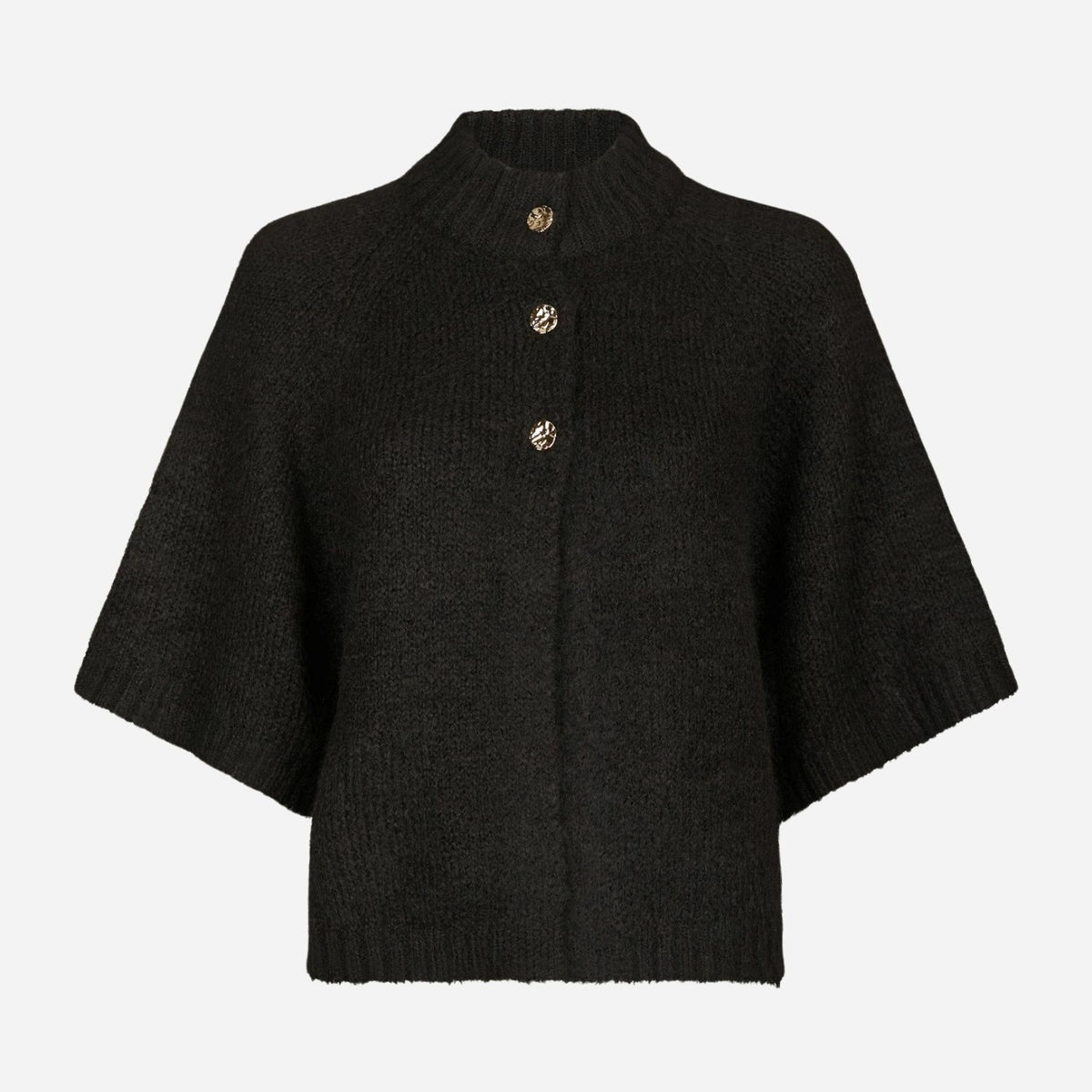 Neo Noir Benuta Fluffy Knit Cardigan Dark Brown