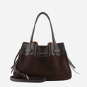 Pourchet Paris 25131 Blossom Medium Suede Bag Marron