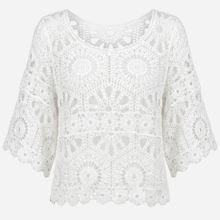 J By J Embroidery 3/4 Blouse White
