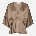 Neo Noir Rivina Heavy Sateen Blouse Dark Taupe