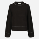Neo Noir Roeme Knit Stitch Blouse Dark Brown