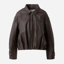 Coster Copenhagen Draped Leather Jacket Night Brown