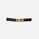 J By J Small Leather Belt Dark Brown