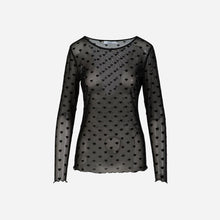 Coster Copenhagen Eve Mesh Blouse Black Velvet Heart