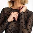 Coster Copenhagen Eve Mesh Blouse Black Velvet Heart