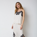 Co Couture AmeliCC Dot Lace Singlet Off White