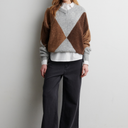 Second Female Forca Knit V-Neck Light Grey Melange