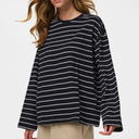 Pieces PCSadie LS Top Jrs Noos Black Stripes New Cloud Dancer