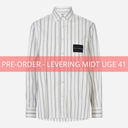 Haute L'Amitié Crystal Heart Stripe Shirt White