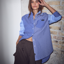 Haute L'Amitié Blue Mix Stripe Shirt Blue Stripe