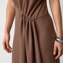 Co Couture FalconCC Pleat Dress Walnut