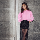 Haute L'Amitié Maxi Split Logo Sweat Candyfloss