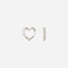 Camille Brinch Mini Heart Crush Hoops Sølv