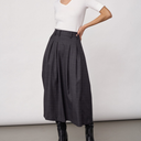 Co Couture EloraCC Check Pleat Skirt Dark Grey